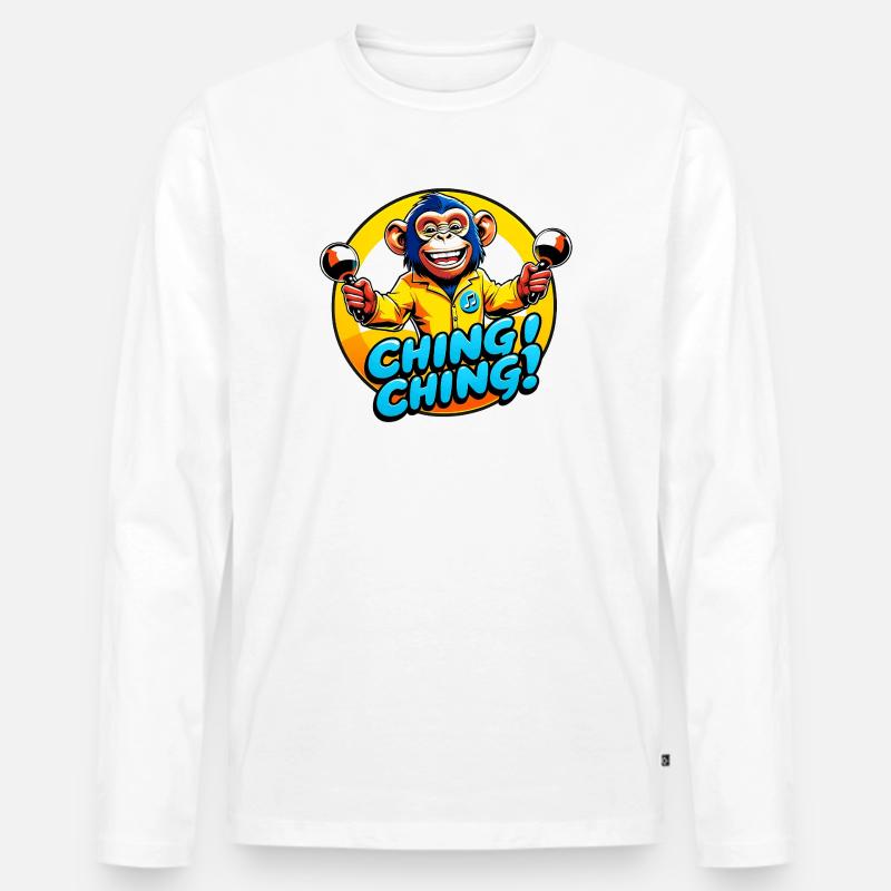 Ching Ching - Männer Premium Bio Langarmshirt - Weiß