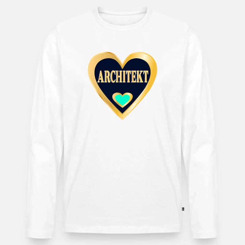 ARCHITEKTUR BERUF STUDIUM ARCHITEKT - Männer Premium Bio Langarmshirt - Weiß
