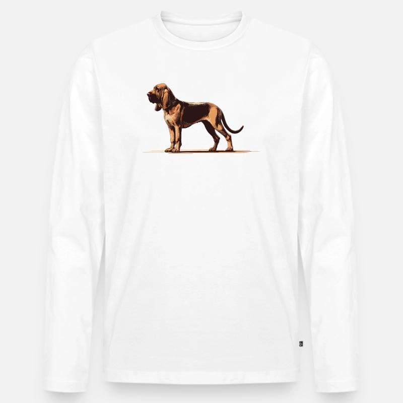 Bluthund - Männer Premium Bio Langarmshirt - Weiß