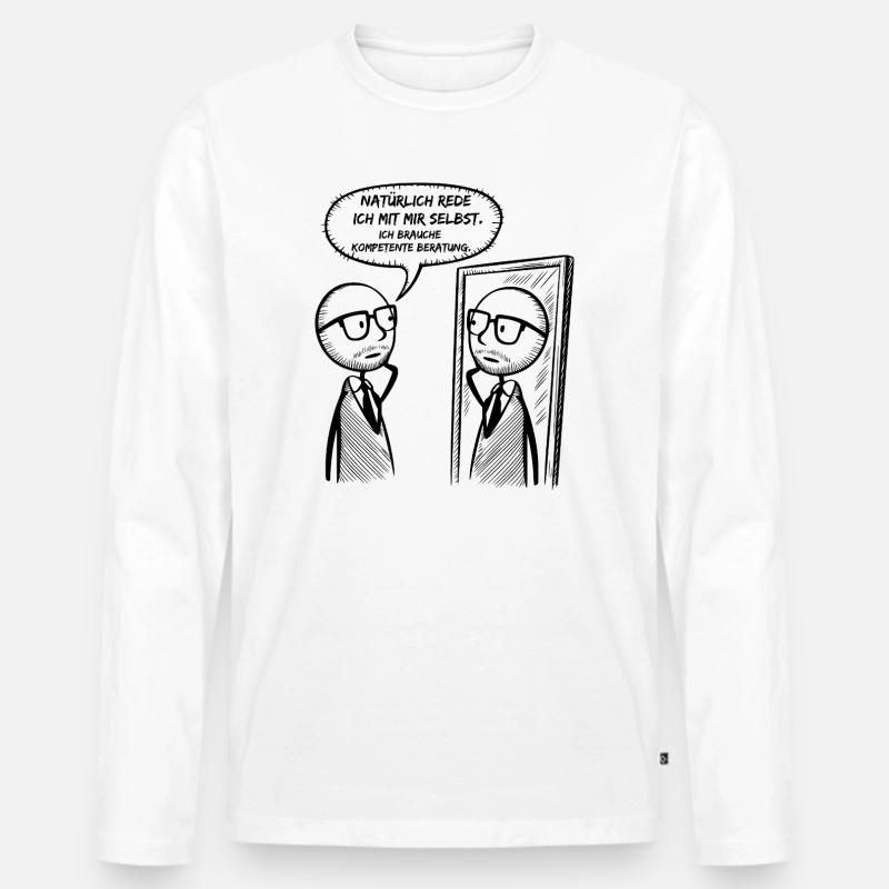 Selbstgespräche - Männer Premium Bio Langarmshirt - Weiß