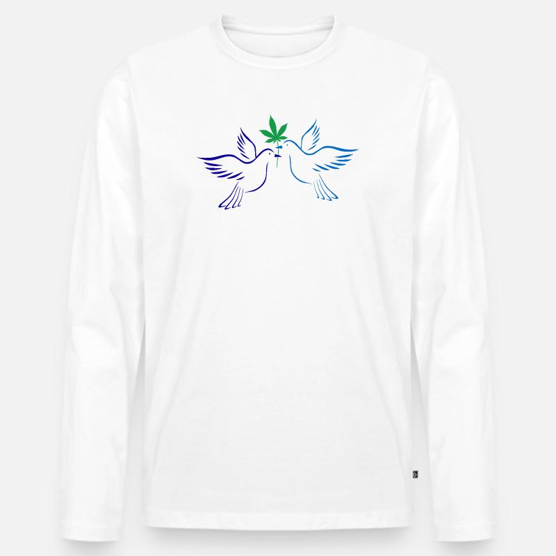 Tauben des Friedens - Männer Premium Bio Langarmshirt - Weiß