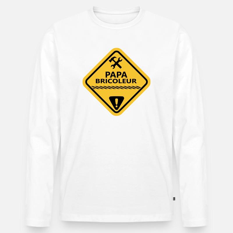 Handwerker Papa - Männer Premium Bio Langarmshirt - Weiß