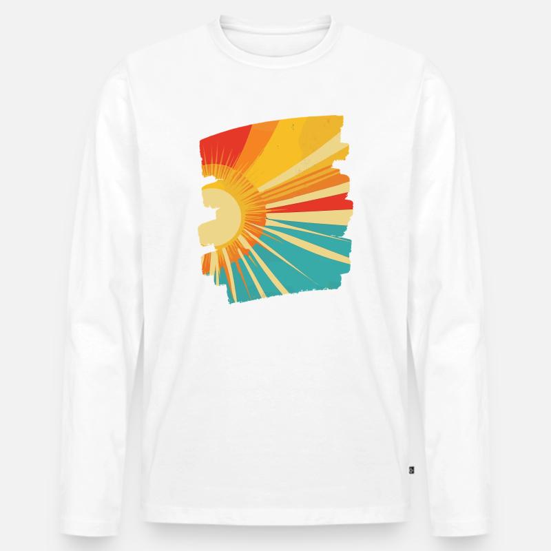 Sommer Sonne - Männer Premium Bio Langarmshirt - Weiß