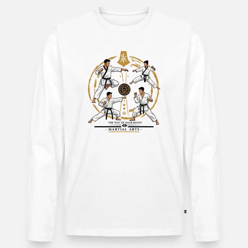 Kampfkunst - Männer Premium Bio Langarmshirt - Weiß