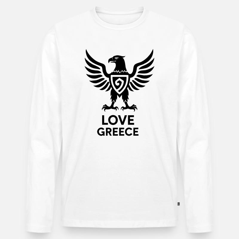 Liebe Griechenland 03 - Männer Premium Bio Langarmshirt - Weiß