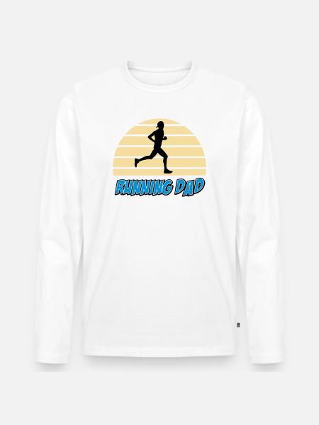 Running dad - T-shirt manches longues Premium bio Homme - blanc
