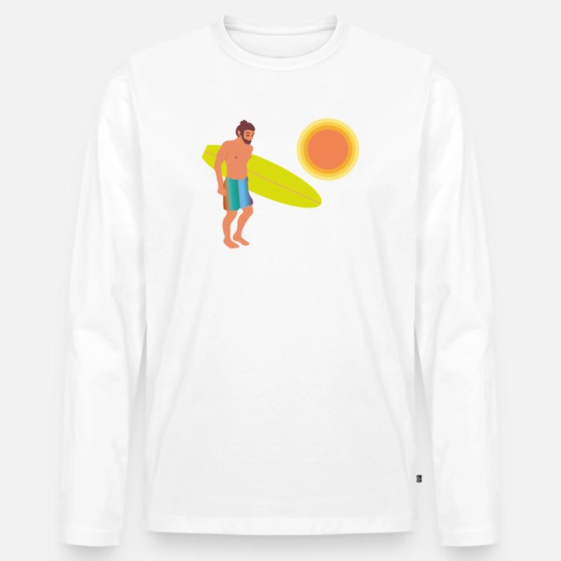 surfer - Männer Premium Bio Langarmshirt - Weiß