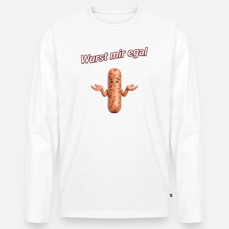 Wurst mir egal - Männer Premium Bio Langarmshirt - Weiß