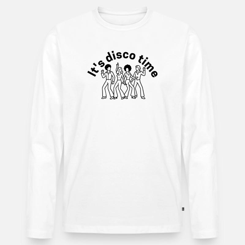 It s disco time - Männer Premium Bio Langarmshirt - Weiß