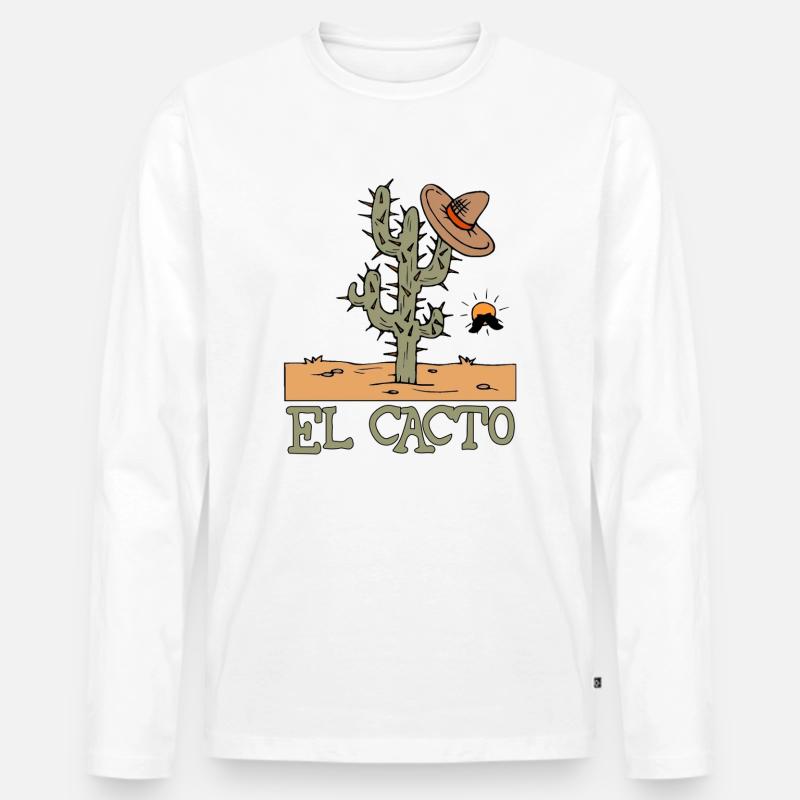 el cacto 1 - Männer Premium Bio Langarmshirt - Weiß