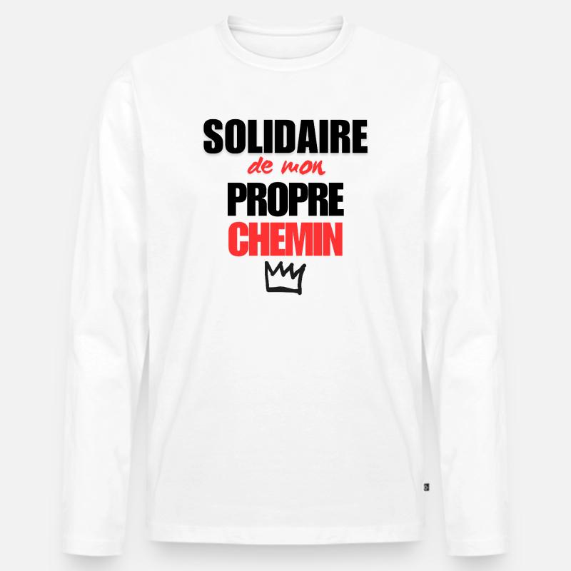 Mein eigener Weg - Männer Premium Bio Langarmshirt - Weiß