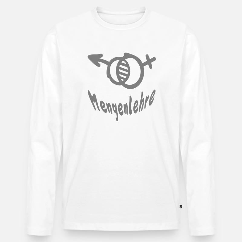 Mengenlehre - Männer Premium Bio Langarmshirt - Weiß