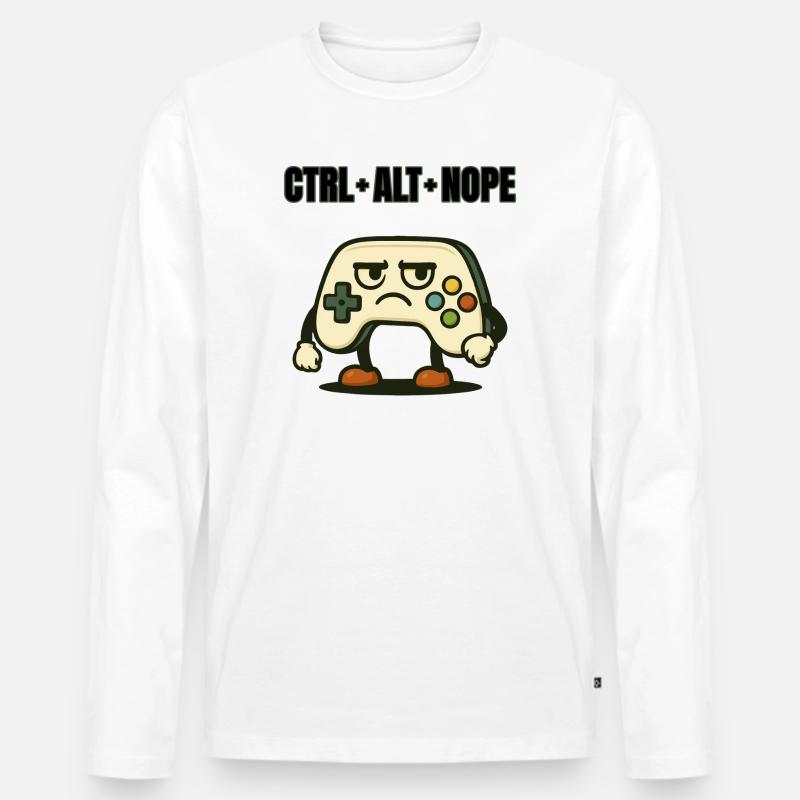 CTRL ALT NOPE Controller Meme Men's Premium Organic Long Sleeve Shirt