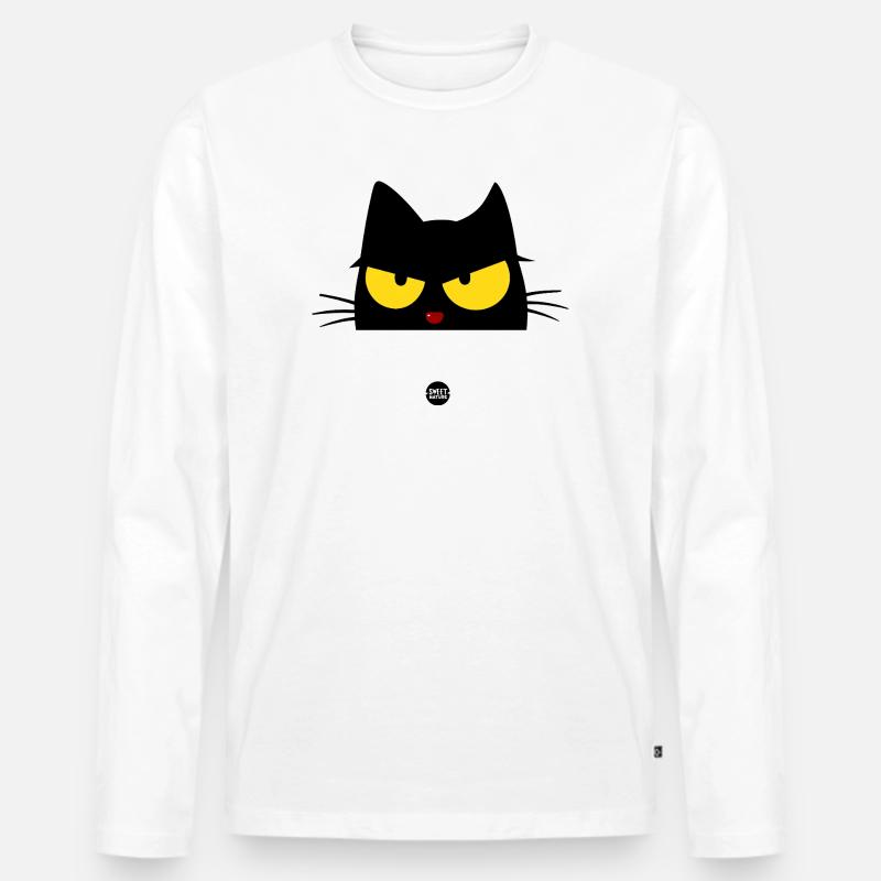 Mitternachts-Wut - Männer Premium Bio Langarmshirt - Weiß