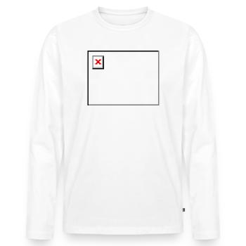Image non trouvée - mais style garanti - T-shirt manches longues Premium bio Homme - blanc - Devant - Nico (187cm)