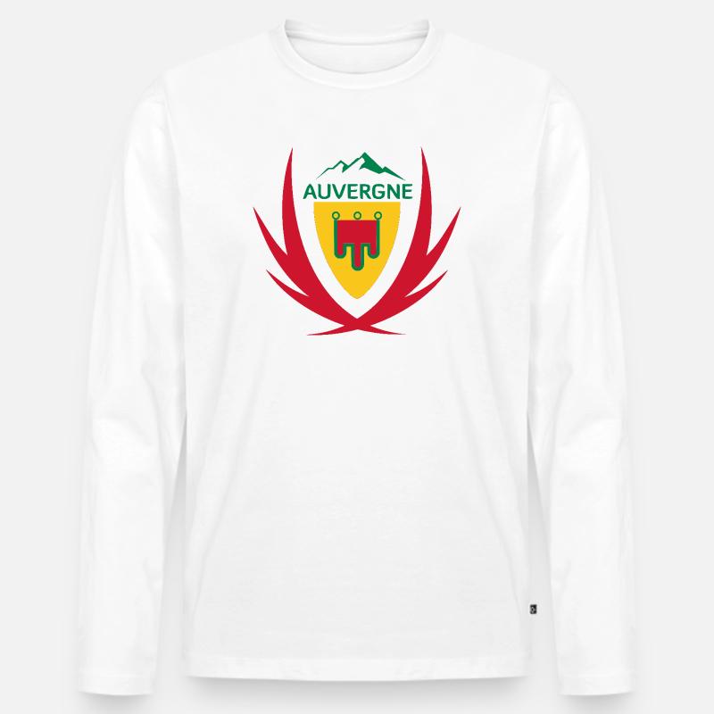 Auvergne - Männer Premium Bio Langarmshirt - Weiß