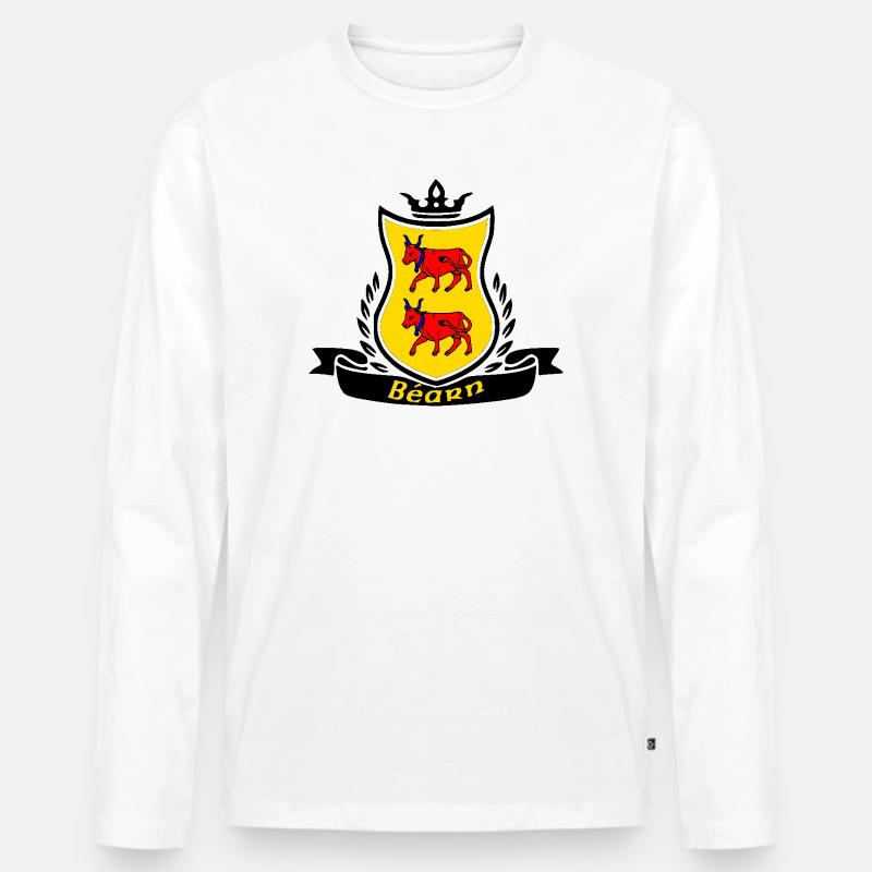 Béarn - Männer Premium Bio Langarmshirt - Weiß