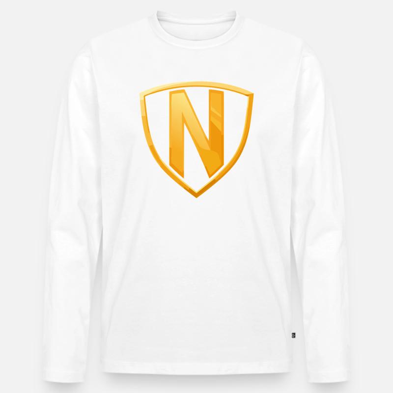 NERDY forever - NERDY HERO - Männer Premium Bio Langarmshirt - Weiß
