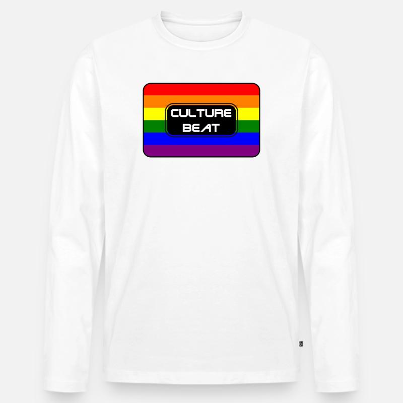 Kultur Beat Pride Logo - Männer Premium Bio Langarmshirt - Weiß