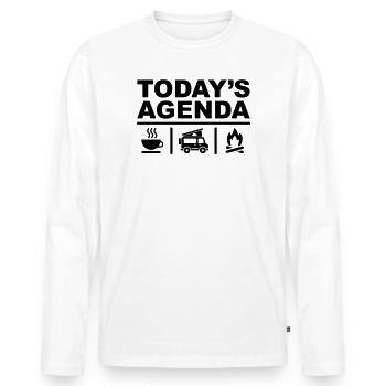 Todays Agenda - Männer Premium Bio Langarmshirt - Weiß - Vorne - Nico (187cm)