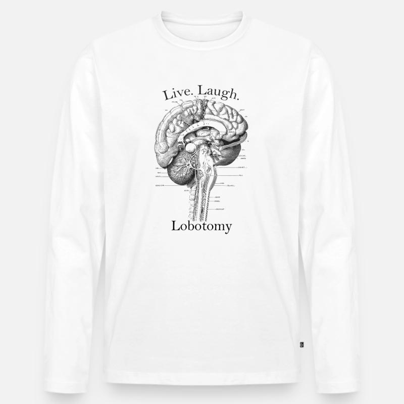 Lobotomy - Männer Premium Bio Langarmshirt - Weiß
