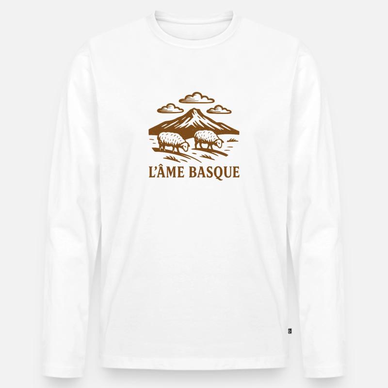 L'Âme Baskischer rustikaler Stil - Männer Premium Bio Langarmshirt - Weiß