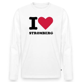 Stromberg Mit Spruch I Love Stromberg - Männer Premium Bio Langarmshirt - Weiß - Vorne - Nico (187cm)