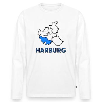 Harburg, un quartier de Hambourg - T-shirt manches longues Premium bio Homme - blanc - Devant - Nico (187cm)