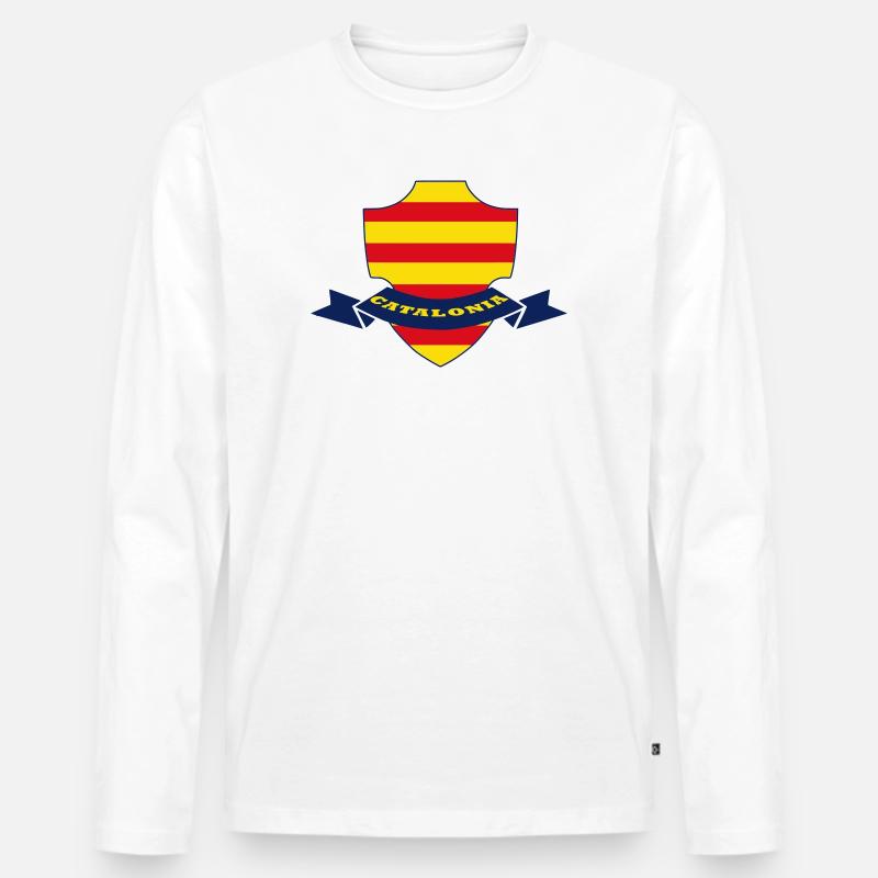 Katalonien - Männer Premium Bio Langarmshirt - Weiß