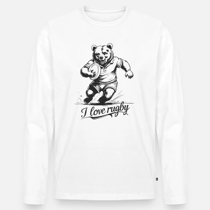 rugby - Men's Premium Organic Long Sleeve Shirt - white