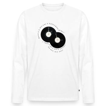 Was ist der Lieblingssong von A Jet Lag? - Männer Premium Bio Langarmshirt - Weiß - Vorne - Nico (187cm)