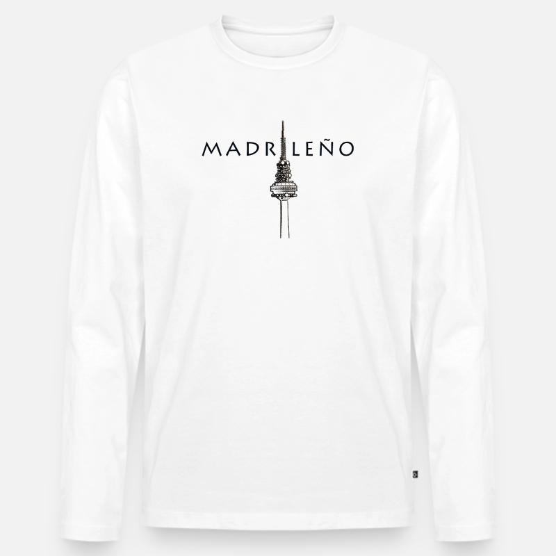 MADRILENIUM - Männer Premium Bio Langarmshirt - Weiß