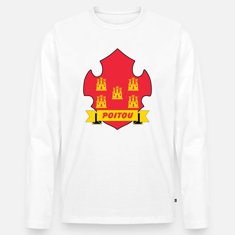Poitou - Männer Premium Bio Langarmshirt - Weiß