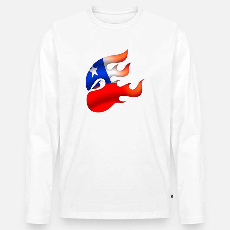 Flagge von Chile - Chile - Ninja - Männer Premium Bio Langarmshirt - Weiß