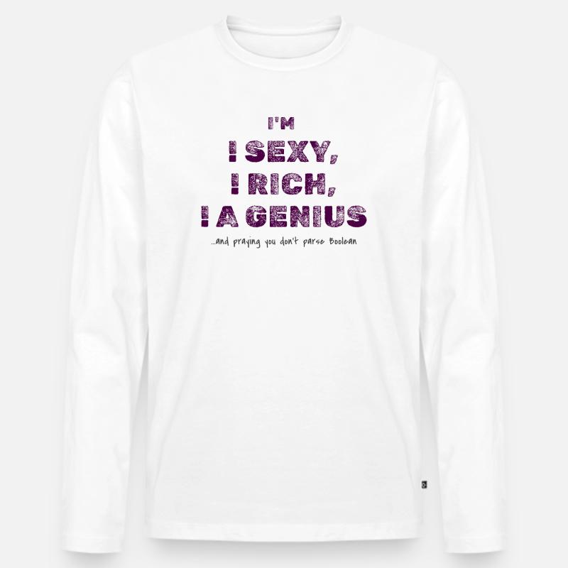 Boolescher Logik-Witz – Programmierer Humor T-Shirt - Männer Premium Bio Langarmshirt - Weiß
