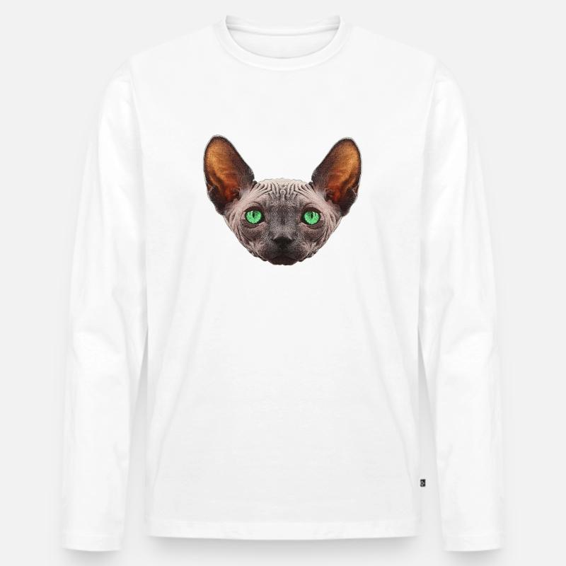 nacktkatze, sphings katze - Männer Premium Bio Langarmshirt - Weiß