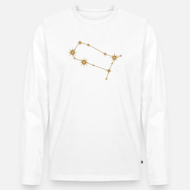 Sternbild Zwillinge Sternzeichen Sternzeichen Golden - Männer Premium Bio Langarmshirt - Weiß