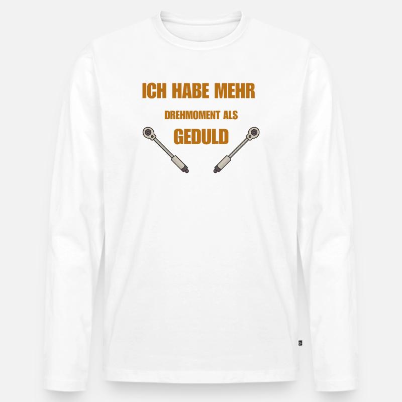 Drehmoment oder Geduld - Männer Premium Bio Langarmshirt - Weiß