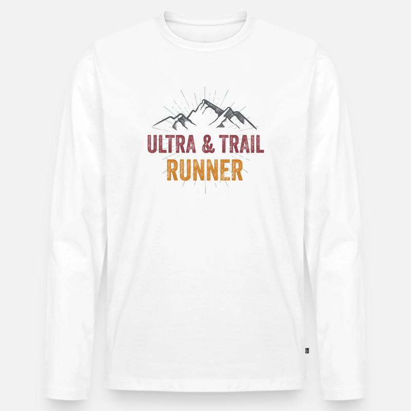 Ultra & Trail Runner - Männer Premium Bio Langarmshirt - Weiß