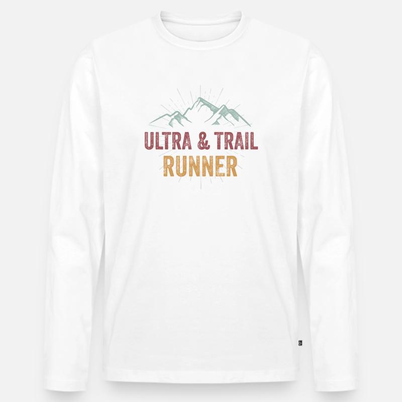 Ultra & Trail Runner - Männer Premium Bio Langarmshirt - Weiß
