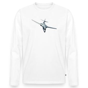 B-1B Lancer - T-shirt manches longues Premium bio Homme - blanc - Devant - Nico (187cm)
