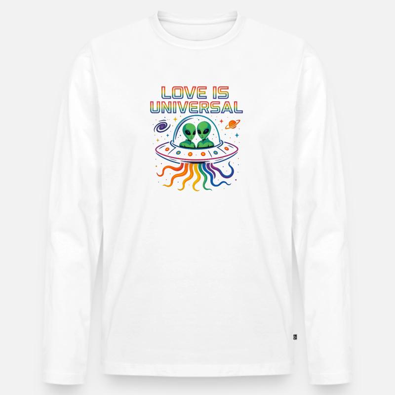 love is universal - Männer Premium Bio Langarmshirt - Weiß
