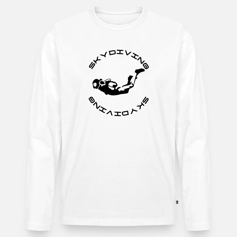 Skydiver - Männer Premium Bio Langarmshirt - Weiß