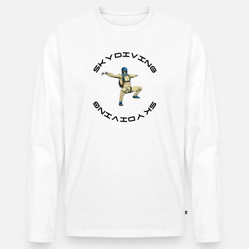 Skydiving - Männer Premium Bio Langarmshirt - Weiß