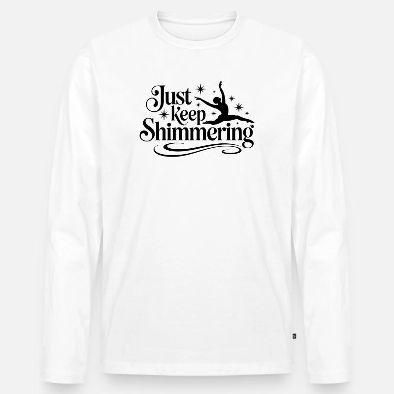 Schimmern Sie einfach weiter Synchronschwimmer - Männer Premium Bio Langarmshirt - Weiß