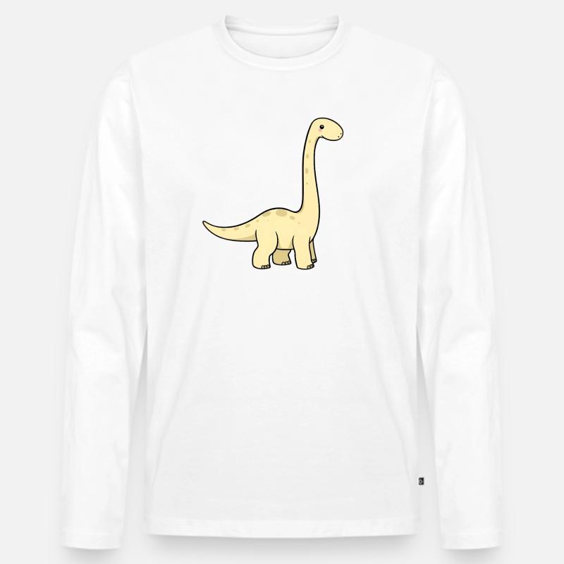 Brachiosaurus Dinosaurier - Männer Premium Bio Langarmshirt - Weiß