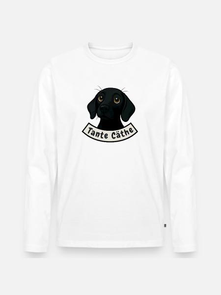 Schweißhund Tante Cäthe - Männer Premium Bio Langarmshirt - Weiß