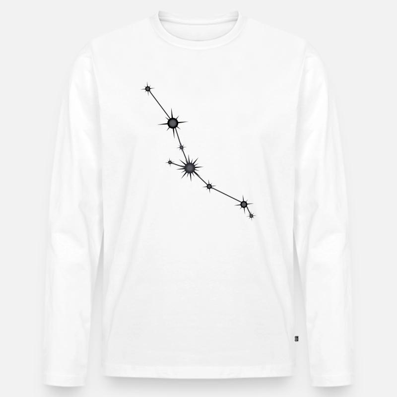 Stier Stern Sternbild Sternzeichen Schwarz & Grau - Männer Premium Bio Langarmshirt - Weiß
