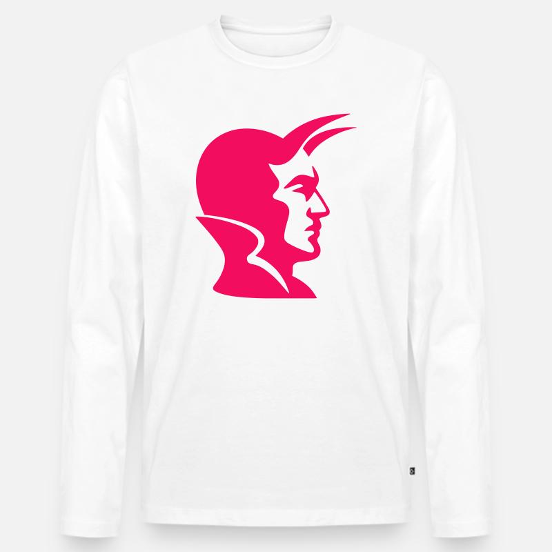 Devil Pop Art - Männer Premium Bio Langarmshirt - Weiß