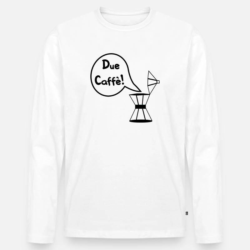 Due Caffè - Espressi Espresso - Männer Premium Bio Langarmshirt - Weiß